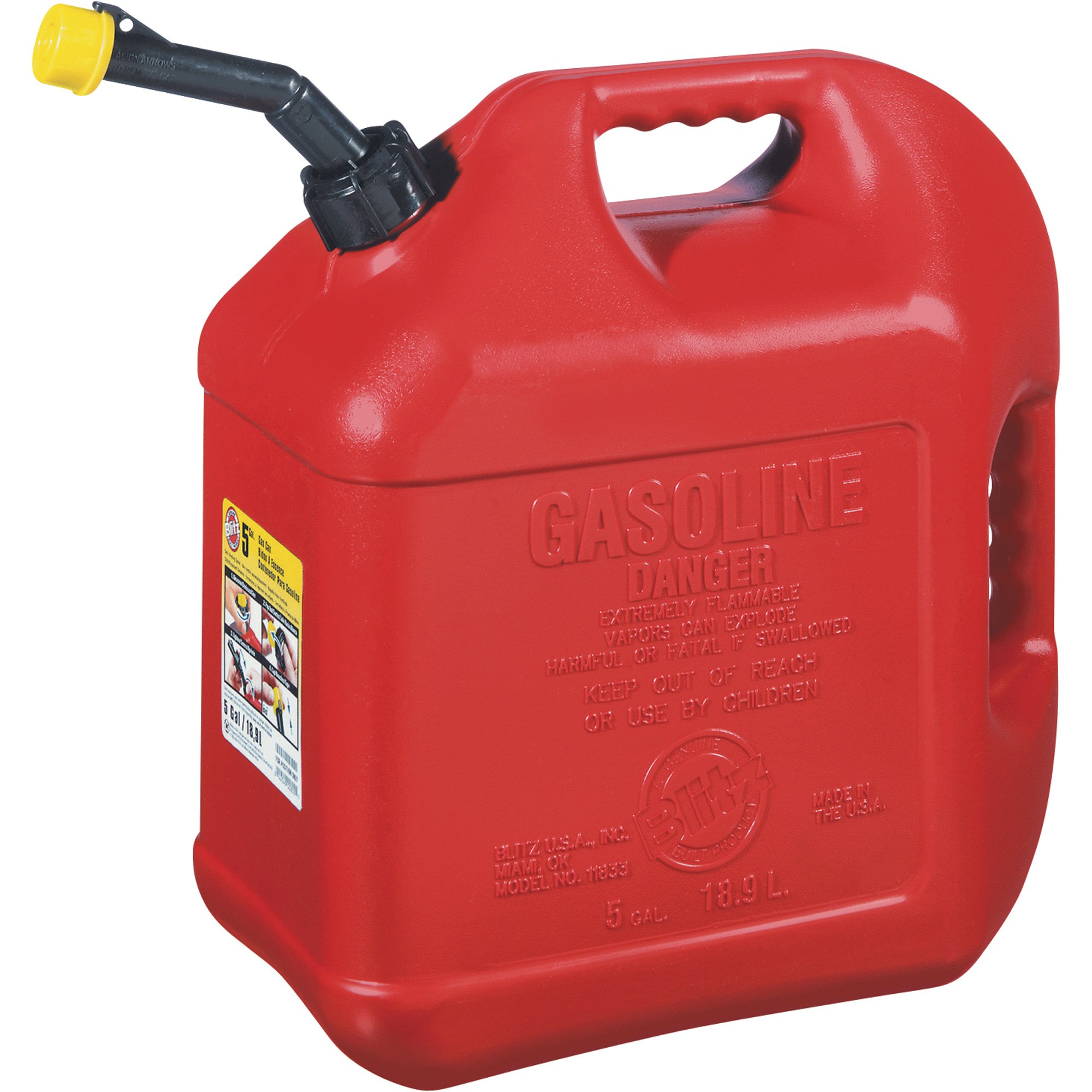 Blitz Self Venting Gas Can — 5 Gallon Capacity